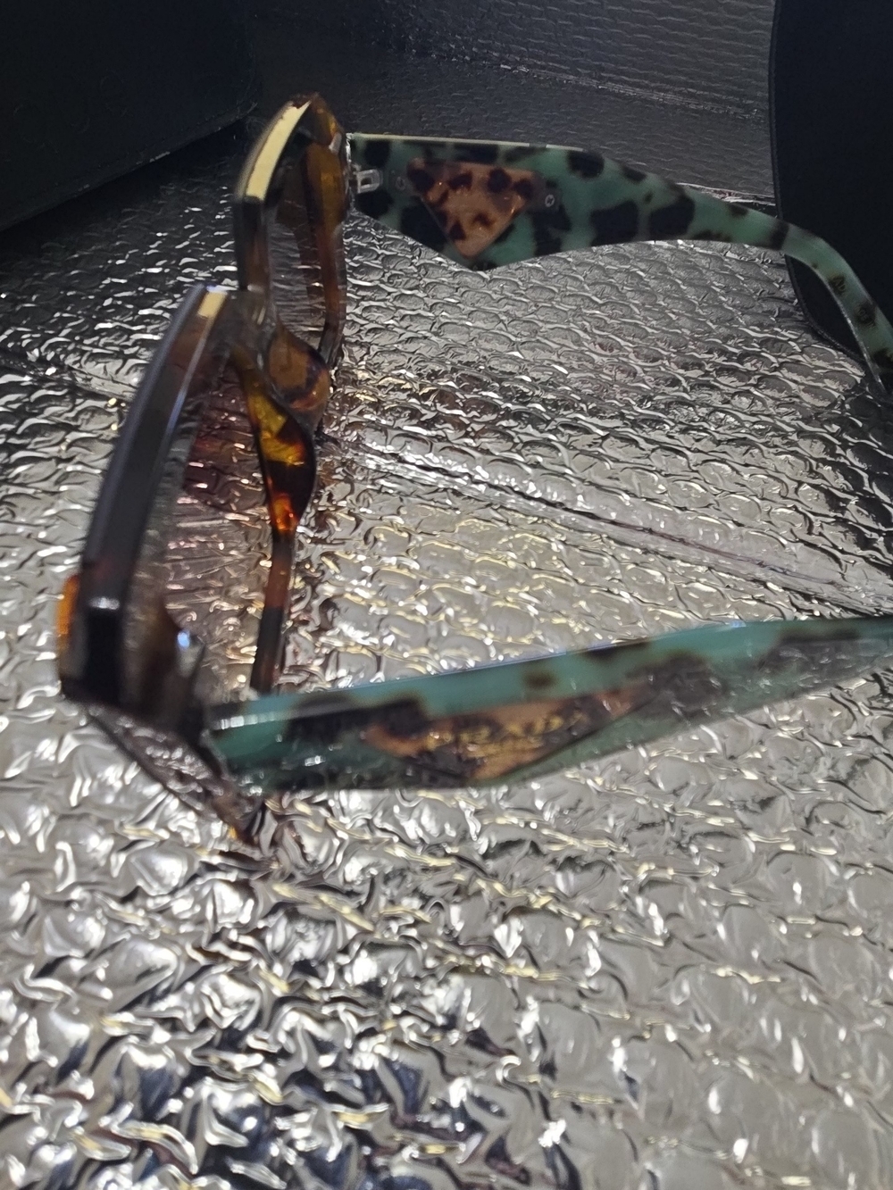 Prada Women's Square Tortoiseshell Sunglasses - Brown - Picture 6 of 6